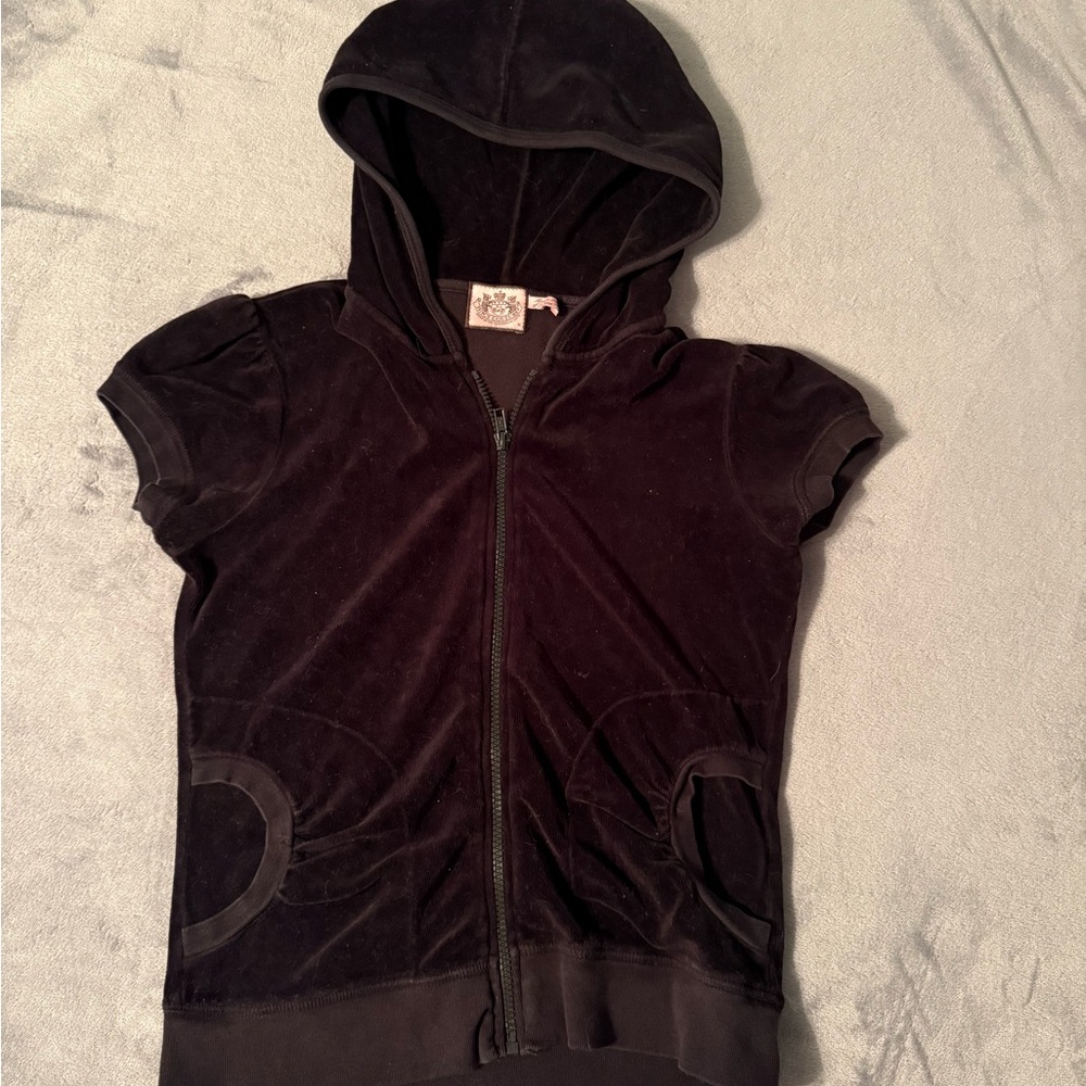 Vintage Juicy Couture Y2K Valour Track Suit Top Short Sleeve
